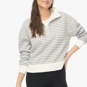 Gray and White Striped Pullover